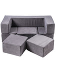 MeowBaby® Velvet Bricks Set - Multifunctional Playground for Children - Grey