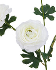 Pure White Ranunculus Artificial Flower Stem