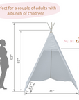 Giant Adult Teepee Tent - 7.8ft Tall Spacious Play Tent for Kids & Adults - Indoor & Outdoor Use by Minicamp at brixbailey.com