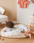 MINICAMP Large Kids Floor Cushion with Tassels - Forest Animal Print & Removable Cover by Minicamp at brixbailey.com