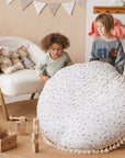 MINICAMP Large Kids Floor Cushion with Tassels - Forest Animal Print & Hypoallergenic by Minicamp at brixbailey.com