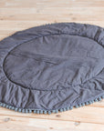 MINICAMP Grey Teepee Tent for Kids - Playful Cotton Playhouse with Pom Poms by Minicamp at brixbailey.com