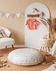 MINICAMP Large Kids Floor Cushion with Tassels - Forest Animal Print & Hypoallergenic by Minicamp at brixbailey.com