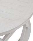 Round Coffee Table in Distressed White Pine