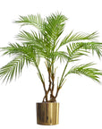Artificial Palm Tree Areca 90cm Gold Planter Trees-0
