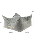 MeowBaby® Pouffe For Children, Square, Corduroy - Grey