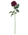 Lifelike deep crimson artificial rose with velvety petals and realistic stem, perfect for home decor. by Sostter at brixbailey.com