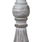 Grey Column Table Lamp with Linen Shade