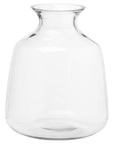 Clear glass Hydria vase with tapered neck and rounded base, inspired by ancient Greek water vessels, for floral arrangements or decor. by RoomLondon at brixbailey.com