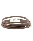 Double Wrap Leather Bracelet with Silver Clasp
