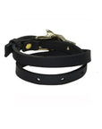 Gold Leather Double Wrap Bracelet with Wolf Buckle