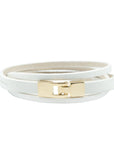 Chic Double Wrap Leather Bracelet with Golden T-Bar Clasp by RR at brixbailey.com