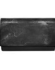 Large Glossy Wood Leather Clutch Bag