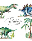 Dinosaurs Hand-Painted Personalised Name Print