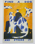 Find a dog and Stroke It riso print (A3)