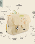 Kids Cotton Backpack Water Repellent Adjustable Straps