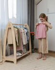 Arched Clothing Rack For Children - Large Natural Wood