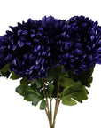Pack of 6 x Artificial Flowers Extra Large Reflex Chrysanthemum - Purple 75cm-0