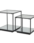 Stylish Black Side Tables Set of Two