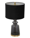 Elegant Luxton Glass Urn Lamp | Black Velvet Shade