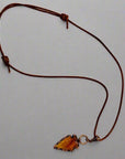Carnelian Necklace - Adjustable Leather | Handmade by Blackbird & Sage