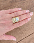 Handcrafted Brass Adjustable Rings with Moonstone – Ethnic Boho Design.