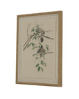 Charming Chickadees Linen Art | Beaded Frame Flora & Fauna