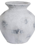 Large antique white ceramic vase with Greek-inspired design, 41cm tall, stone finish for floral arrangements or decor by sostter at brixbailey.com
