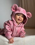 Eared Jumpsuit for Babies and Kids - Pink Lemons