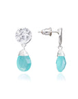 Classic Athena Drop Earrings in Silver and Aqua Pariba Onyx