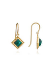 Etrusca Diamond Drop Earrings with Malachite