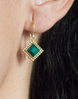 Etrusca Diamond Drop Earrings with Malachite