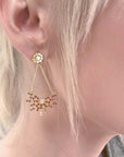 Etrusca Radiating Bead Stud Earrings: Rose Quartz