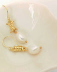 Jette Barbed Wire and Pearl Drop Earrings