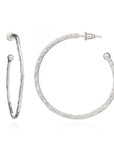 Lydia Large Textured Silver Hoops