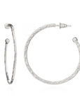 Large Textured Silver Hoops