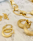 Medusa Gold Snake Scale Hoops