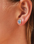 Odyssey Doublet Gold Stud Earrings: Abalone with Crystal