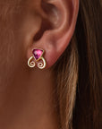 Trillion Doublet and Scroll Studs: Abalone with Crystal