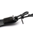 Sleek Black Fireplace Hearth Tidy with Crook Handle