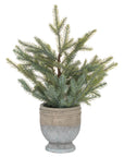 Artisanal tabletop Christmas tree with lifelike pine branches in rustic stone pot, 48cm evergreen holiday decor by RoomLondon at brixbailey.com