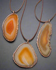 Red Agate Slice Necklace - Boho Pendant | Handmade by Blackbird & Sage