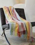 Stripe Pure New Wool Throw - Rainbow Grey