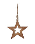 Whitewashed Wooden Star Wall Decoration