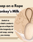 Eco Bath London Donkey’s Milk Soap on a Rope 220g - Luxurious and Eco Friendly Body Wash Bar with Shea Butter