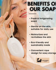 Eco Bath London Donkey’s Milk Soap on a Rope 220g - Luxurious and Eco Friendly Body Wash Bar with Shea Butter