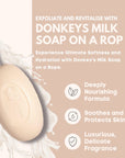 Eco Bath London Donkey’s Milk Soap on a Rope 220g - Luxurious and Eco Friendly Body Wash Bar with Shea Butter