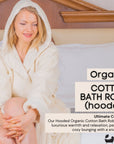 Eco Bath London Hooded Organic Cotton Bath Robe - 100% Certified Organic Cotton