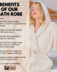 Eco Bath London Hooded Organic Cotton Bath Robe - 100% Certified Organic Cotton