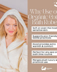 Eco Bath London Hooded Organic Cotton Bath Robe - 100% Certified Organic Cotton